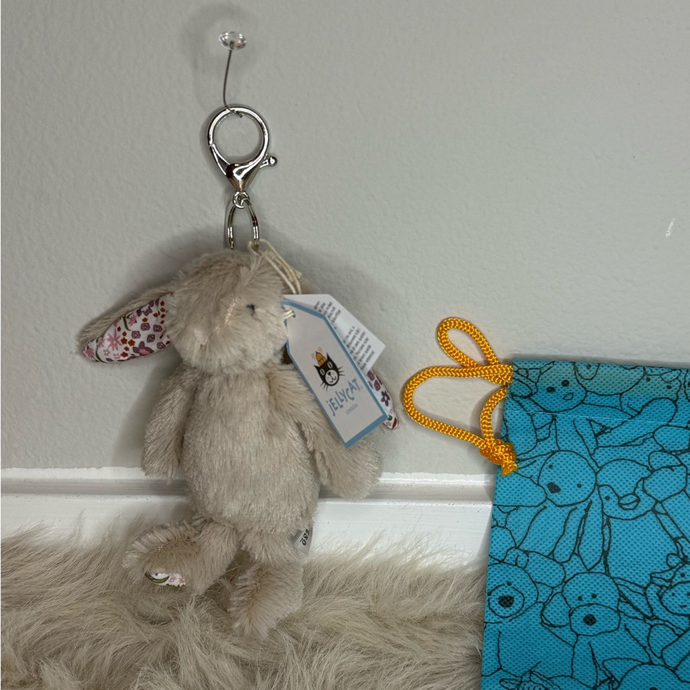 Jellycat Beige Bunny Blossom Cream bunny berry bag charm
